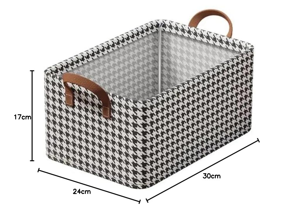 21291 Closet Clothes Organizer with Handle, Fabric Storage Box with Steel Frame Stackable Shelf Storage Baskets Foldable Wardrobe Storage Box for Clothes Jeans Sarees Toys - 30×24×17CM (PACK OF 1)