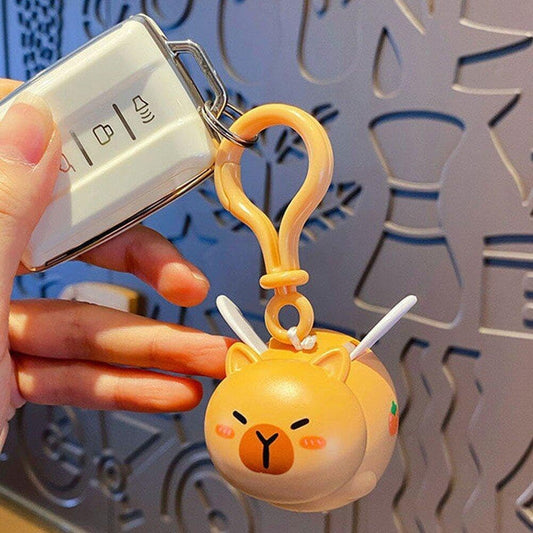 9099 Flying Capibara Keychain, Cute Funny Animal Keychains for Kids, Backpack, Hanging {Random Caracter}