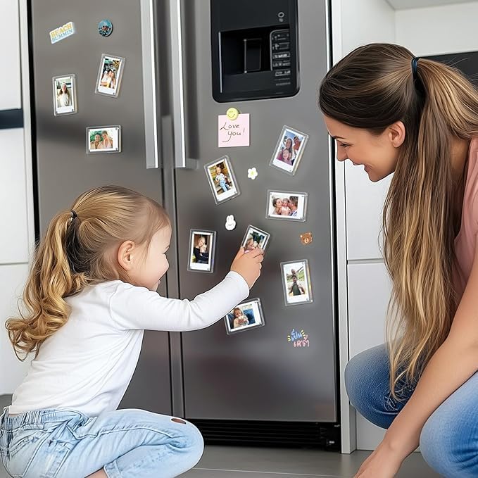 20569 Customized / Personalized Fridge Magnet Frames, Fridge Magnet with Photo, Mini Picture Frames | Perfect for Polaroid Photos, Instant Camera Prints, and Gifting