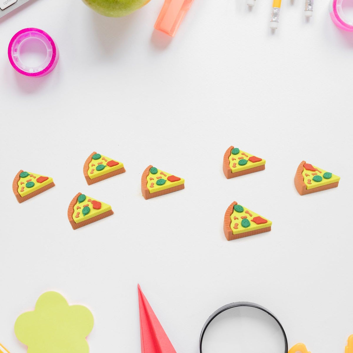 21352 Pizza Erasers Set1, Novelty Stationery in Pizza Box