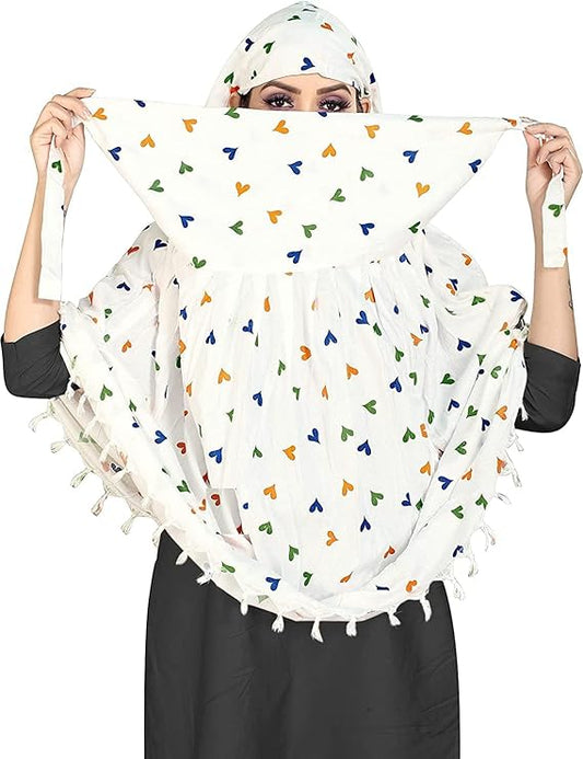 20371 White Scarf for Women & Girls Random Design