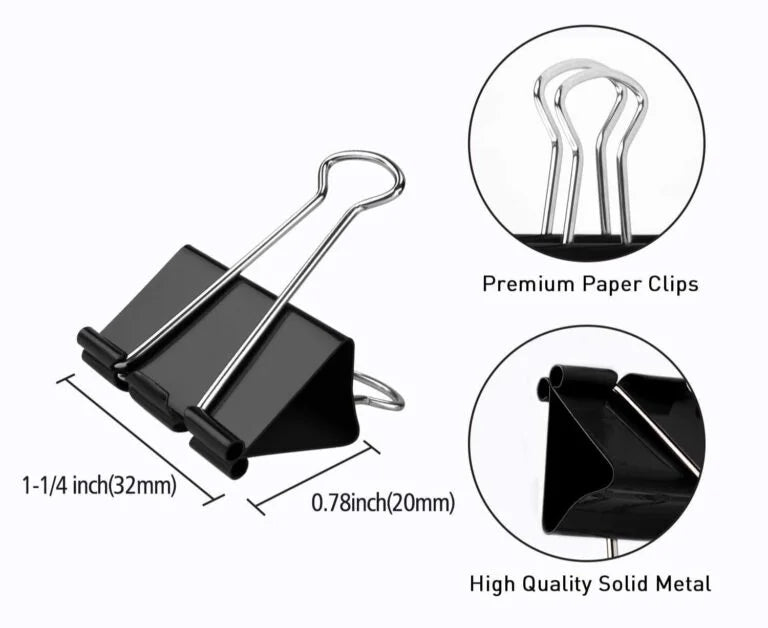 80025( 6 box ) 25 mm Binder clips (72 clips)