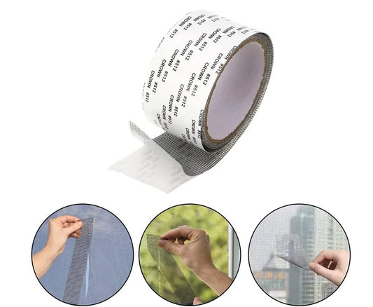 201600 Mosquito Net Patch Repair Tape Self-Adhesive Color Black, Size -2 Meter X 50 MM (Pack of 1), Door Net