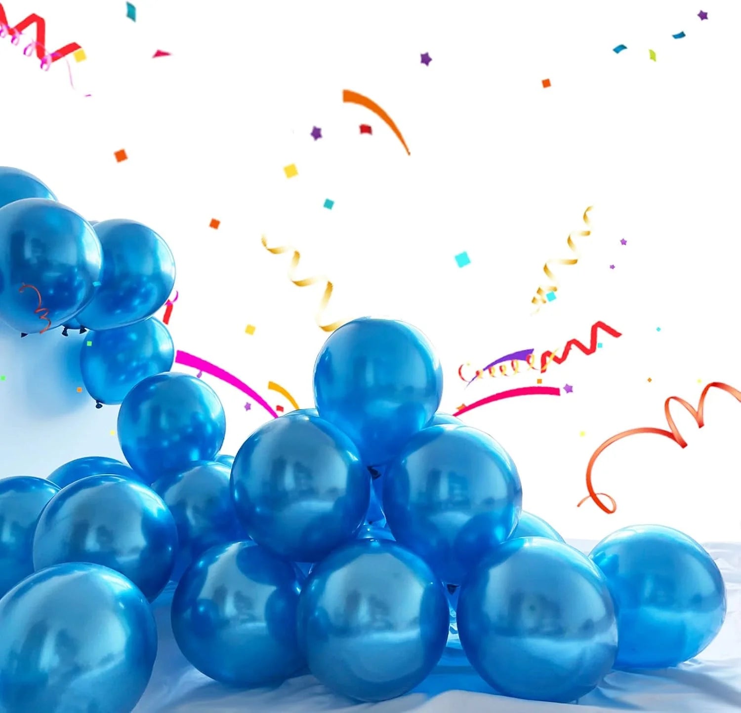 2029 (50 Pcs)Blue Metallic Balloons