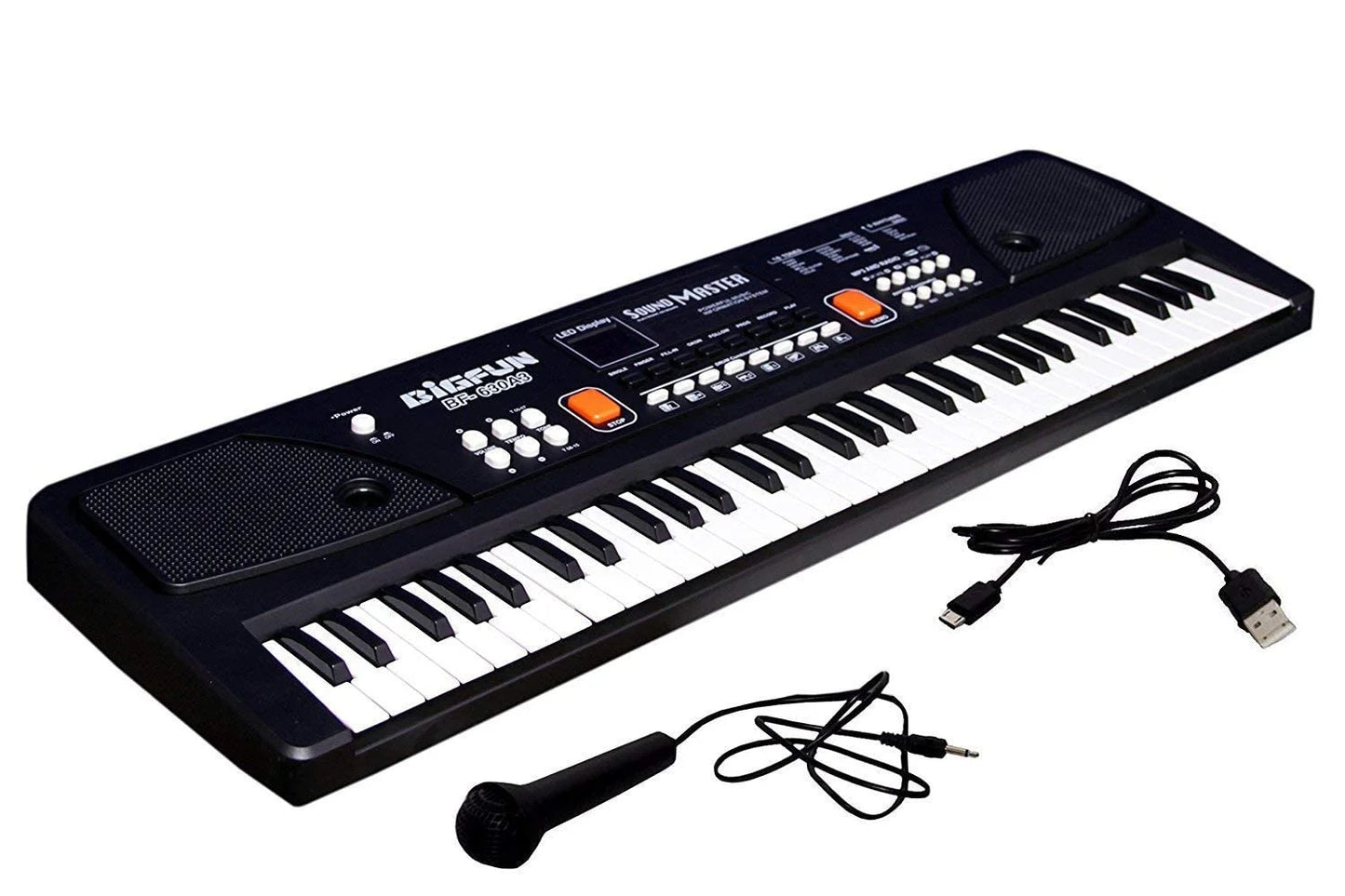 630A1 61 Key Electronic Musical Piano Keyboard with LCD Display, Adapter, Microphone Big Fun 630 A1 – Multicolor