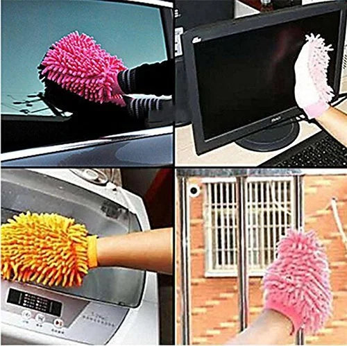10129 Double Sided Microfiber Wash Mitt Gloves,Dust Cleaning Gloves