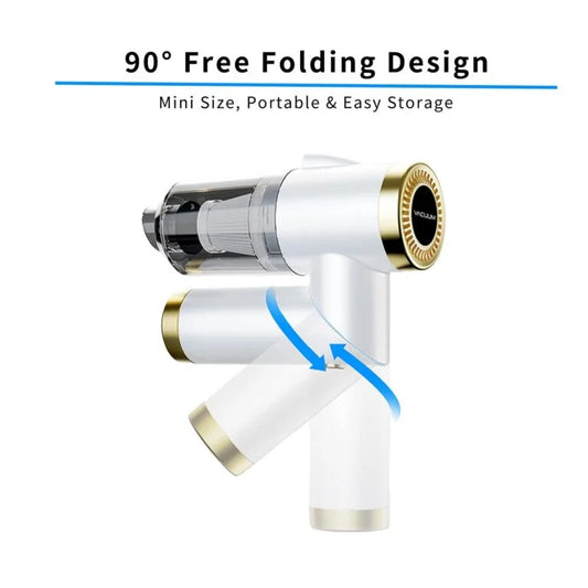 10392 Handheld Vacuum Cordless, 9000Pa Strong Suction, 90°Foldable Mini Portable Vacuum Cleaner, Rechargeable and Lightweight Hand Vacuum with LED Light for Car/Home/Pet Cleaning(White)