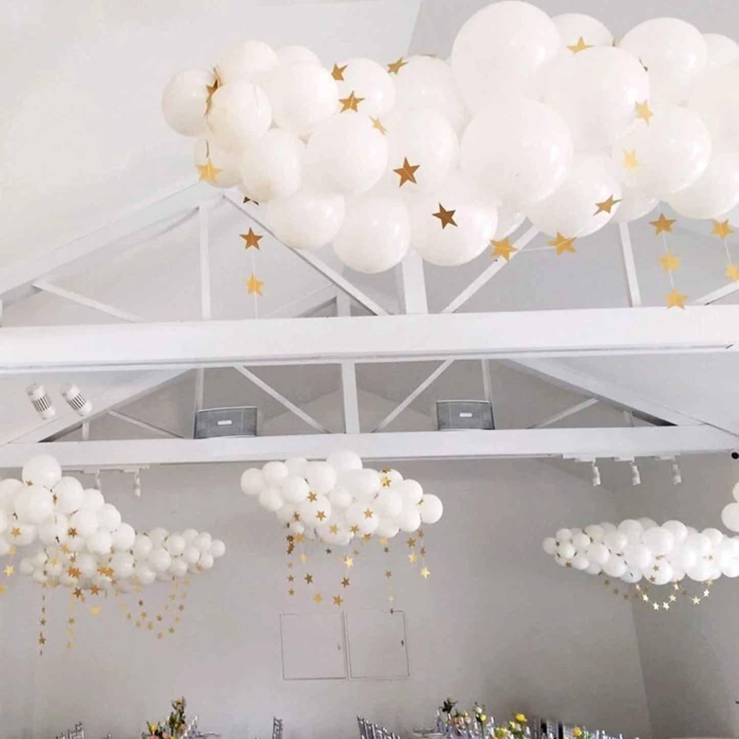 2035 (50 Pcs) White Metallic Balloons