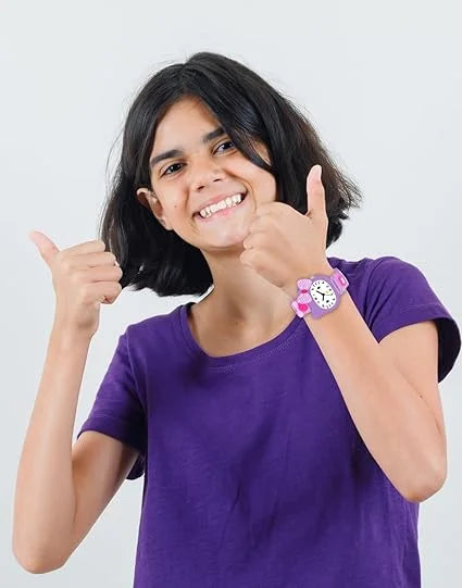 6039 Analog Child Kids Children Hello Kitty Watch for Girls Unbreakable Silicone Strap