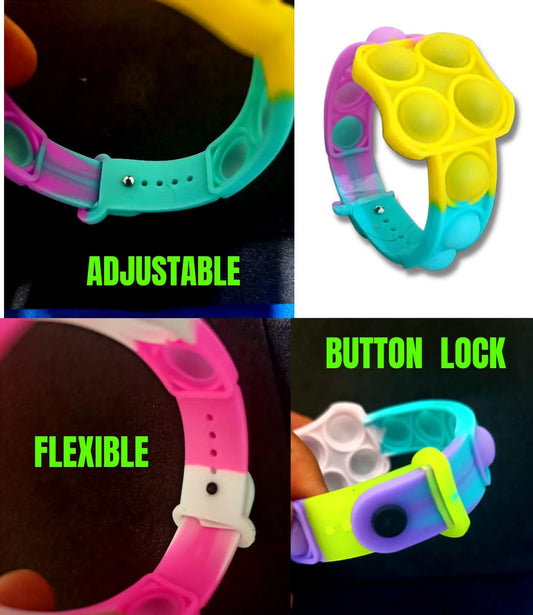 10807 Pop It Friendship Bands Wrist Bands Bracelets Rainbow Colour Random Design