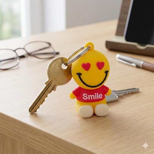 20892 {Pack of 12} Smiley Face Keychains For car, Motorbike, Gift & merchandise keyrings