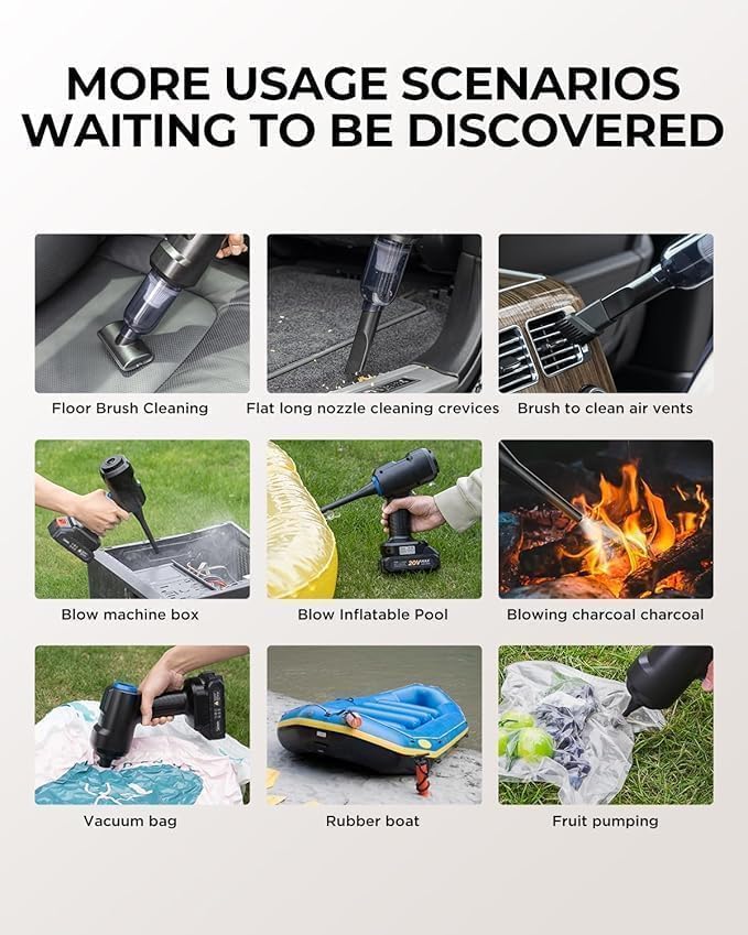 10405 Handheld Car Vacuum Wireless, Portable Vacuum Cleaner with 21000pa High Power Suction, Two Batteries Long Endurance