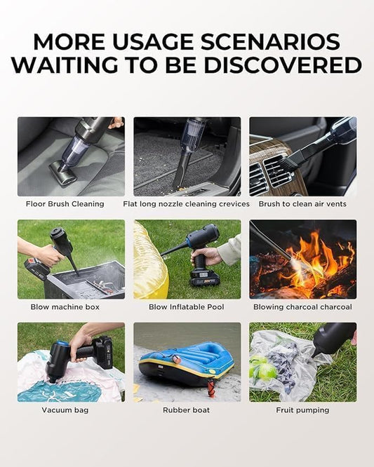 10405 Handheld Car Vacuum Wireless, Portable Vacuum Cleaner with 21000pa High Power Suction, Two Batteries Long Endurance