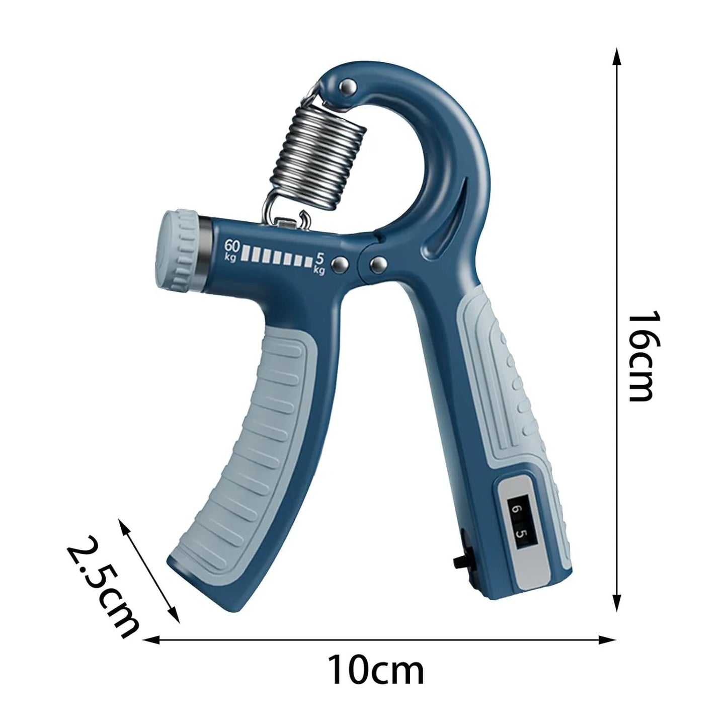 10090 Hand Grip Strengthener with Counter 5-60kg Adjustable Resistance Fitn Hand Exerciser for Muscle Building Wrist Training