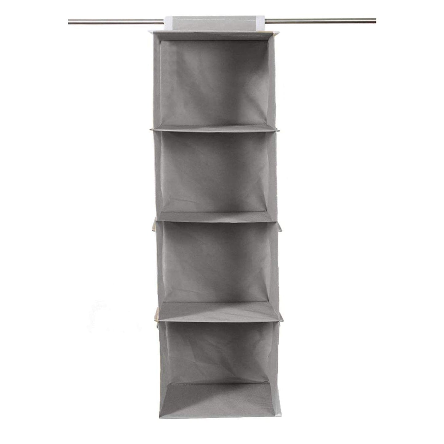 11043 Closet Hanging Organizer, 4 Tier Closet Wardrobe Organizer Clothes Storage Non Woven Close Cloth Organizer(Pack of 1, Grey)