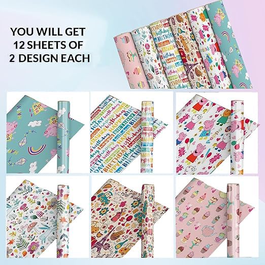 21159 Gift Wrapping Paper Sheet - Gift Paper - Gift Wrap Roll - Gift Cover Rapping Paper - Gift Wrapper - Gift Packing Material, Multicolor