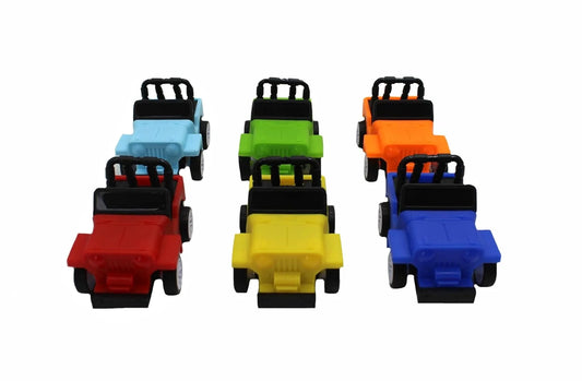 LM-629 {Set of 6} Pull Back SUV Car Toys , Off-Road Jeep & Racer Vehicle Lightweight High-Speed Plastic Body (Multicolor)