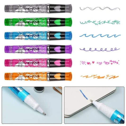 10318 Sketch and Sparkle Tattoo Pens Activity toy Set with Stencils for kids and all (PACK OF 6 MULTICOLOUR)