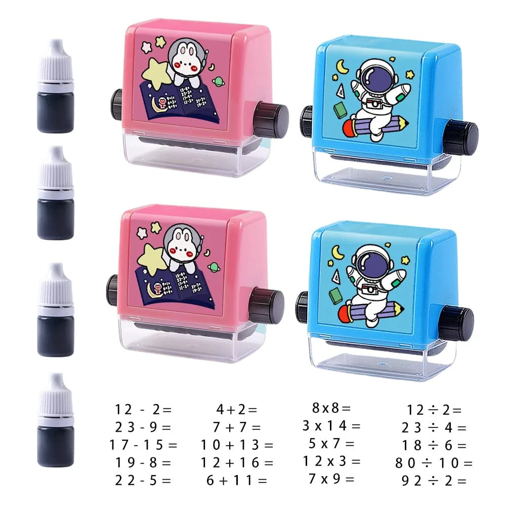 10224 Math Roller Stamp for Addition Subtraction Multiplication Division, Roller Number Digital Teaching Stamp (1 pcs)