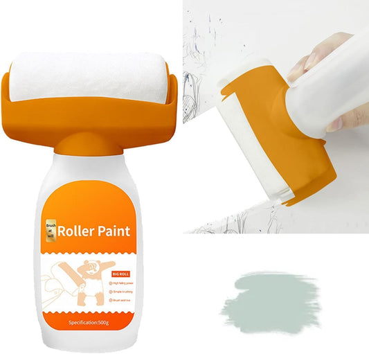 21160  Wall Repair Paint Roller – Multifunctional White Touch-Up Roller Brush for DIY Wall Repair, Crack & Stain Cover, Smooth Finish Latex Paint Applicator for Walls & Ceilings