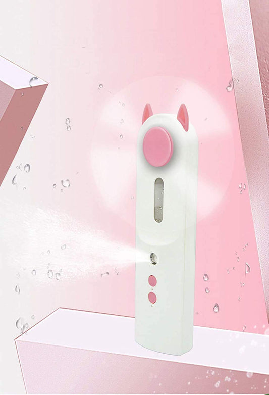 F-02 Portable 2 IN 1 Water Spray Mist Fan Electric Usb Rechargeable Handheld Mini Fan Cooling Air Conditioner Humidifier For Outdoor