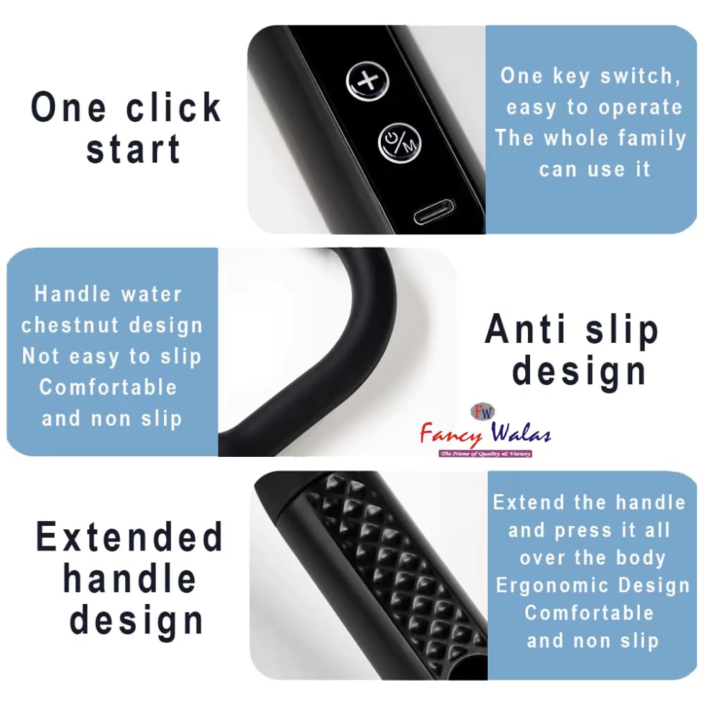 MP-930 Replicates Shiatsu Massager with Upgraded Extended Handle, Full Body Massager for Pain Relief Deep Tissue with LCD Screen, Massage Gun with 4 Massage Heads | 9 Modes & 9 Speed Levels