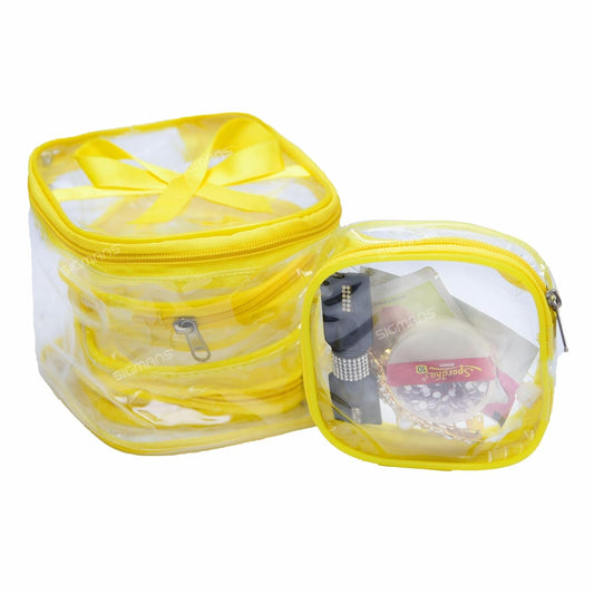 11040 {5 Pcs} Transparent Makeup Box Jewellery Organizer/Jewellery Storage Bag Pouch/Travel Kit Organizer/Jewellery Box {Random Color}