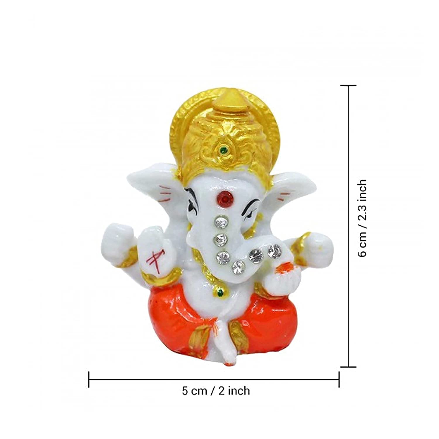 21129 Best Handicraft Crystal Two Face Ganesha Statue for Car Dashboard Idols | Home Temple Decoration | Ganesh Idol | Ganesh Chaturthi Decoration