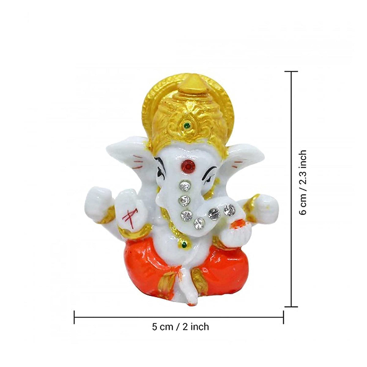 21129 Best Handicraft Crystal Two Face Ganesha Statue for Car Dashboard Idols | Home Temple Decoration | Ganesh Idol | Ganesh Chaturthi Decoration