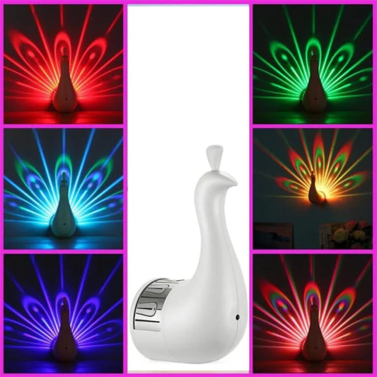 10758 Peacock Light for Wall Living Room Peacock Wall Light Projector for Kids Color Changing Led Night Light Lamp