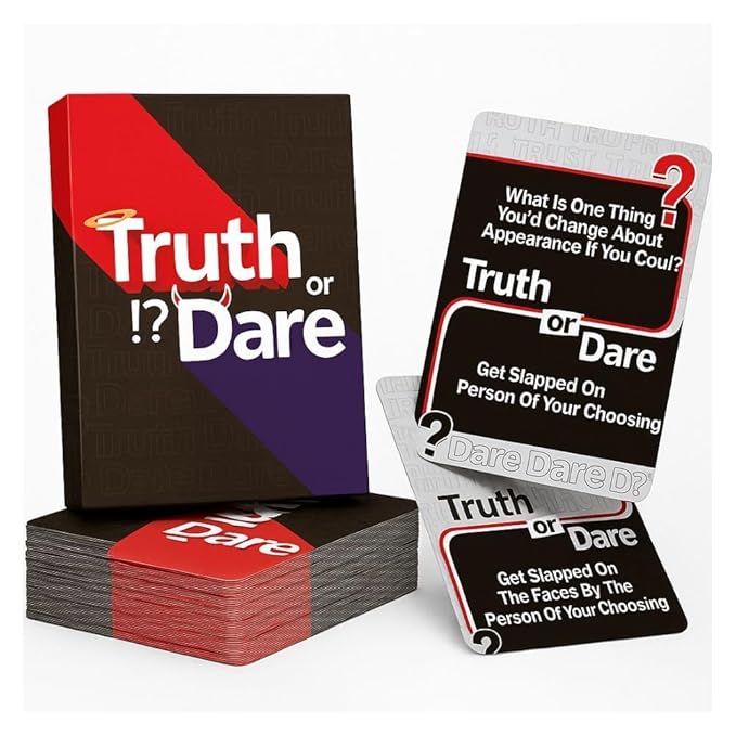 21073 Truth or Dare Card Game for Teens & Adults, 50 Fun & Spicy Challenge Cards for Parties, Birthday Games, College Nights, Couple Trips & House Parties, Hilarious Ice Breaker Card Game