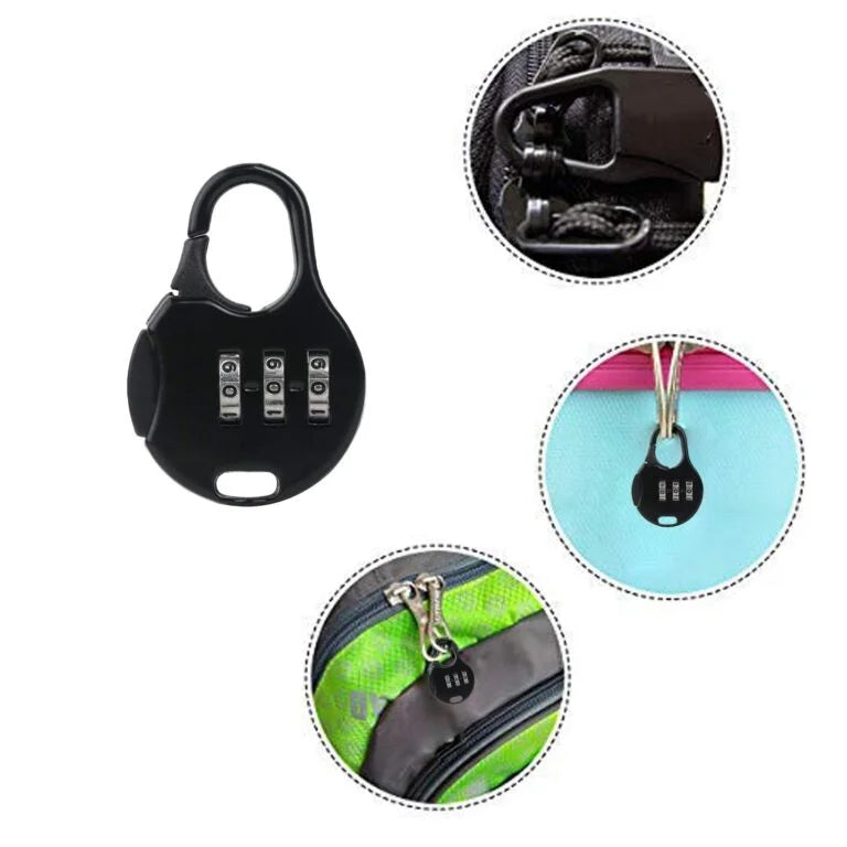 11291 Mini Padlock Luggage Security Password Lock, 3 Digit Combination Lock {Random Design}