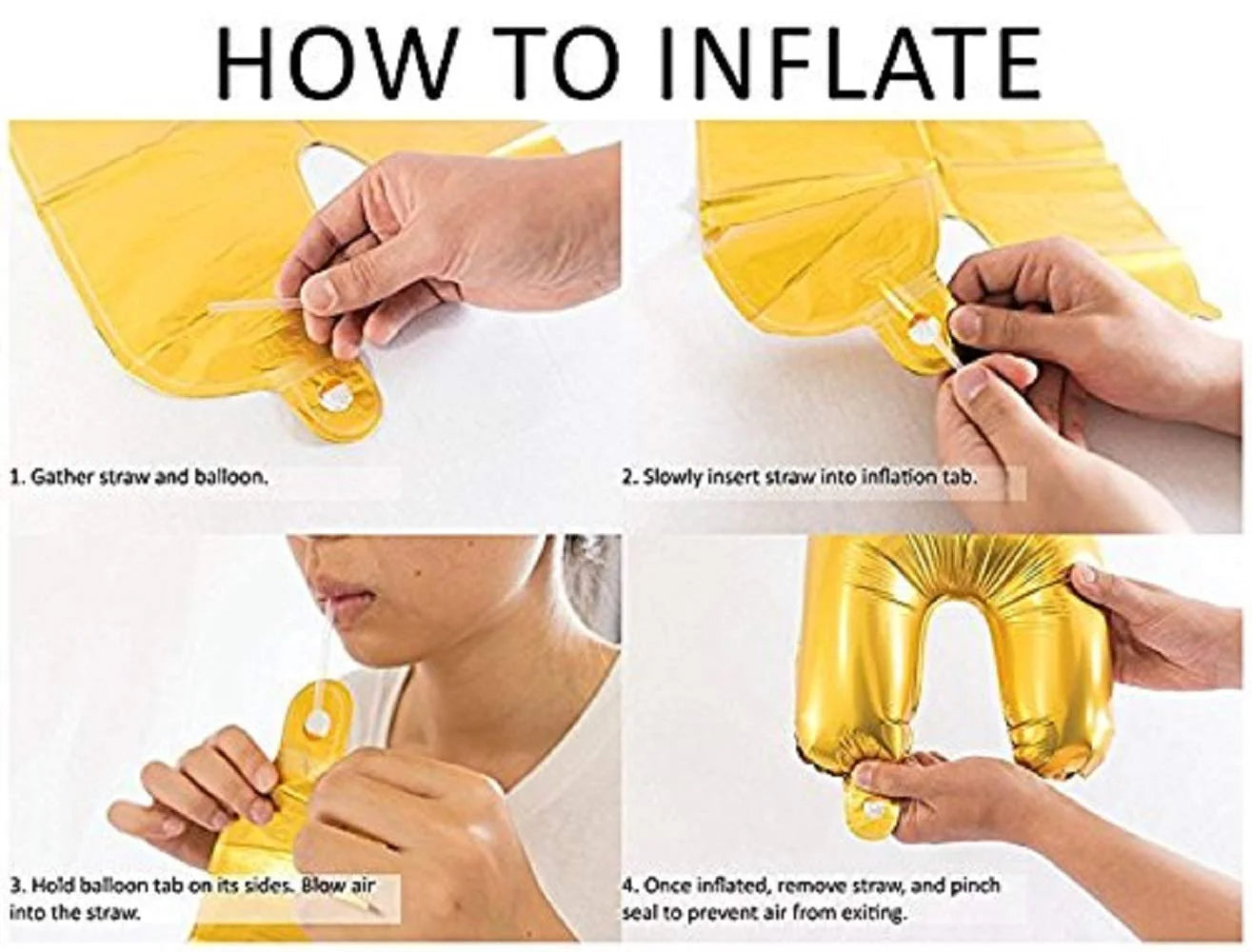 10023 Happy New Year Gold Letter Balloon Alphabet Foil Balloons