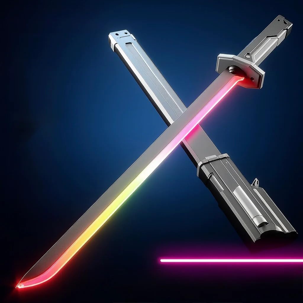 001 Sparkblade LED Talwar Sword 31.5 Inch Rechargeable Anime Cosplay Toy Sword with Spark Smoke Effect for Boys, Girls and Anime Lovers