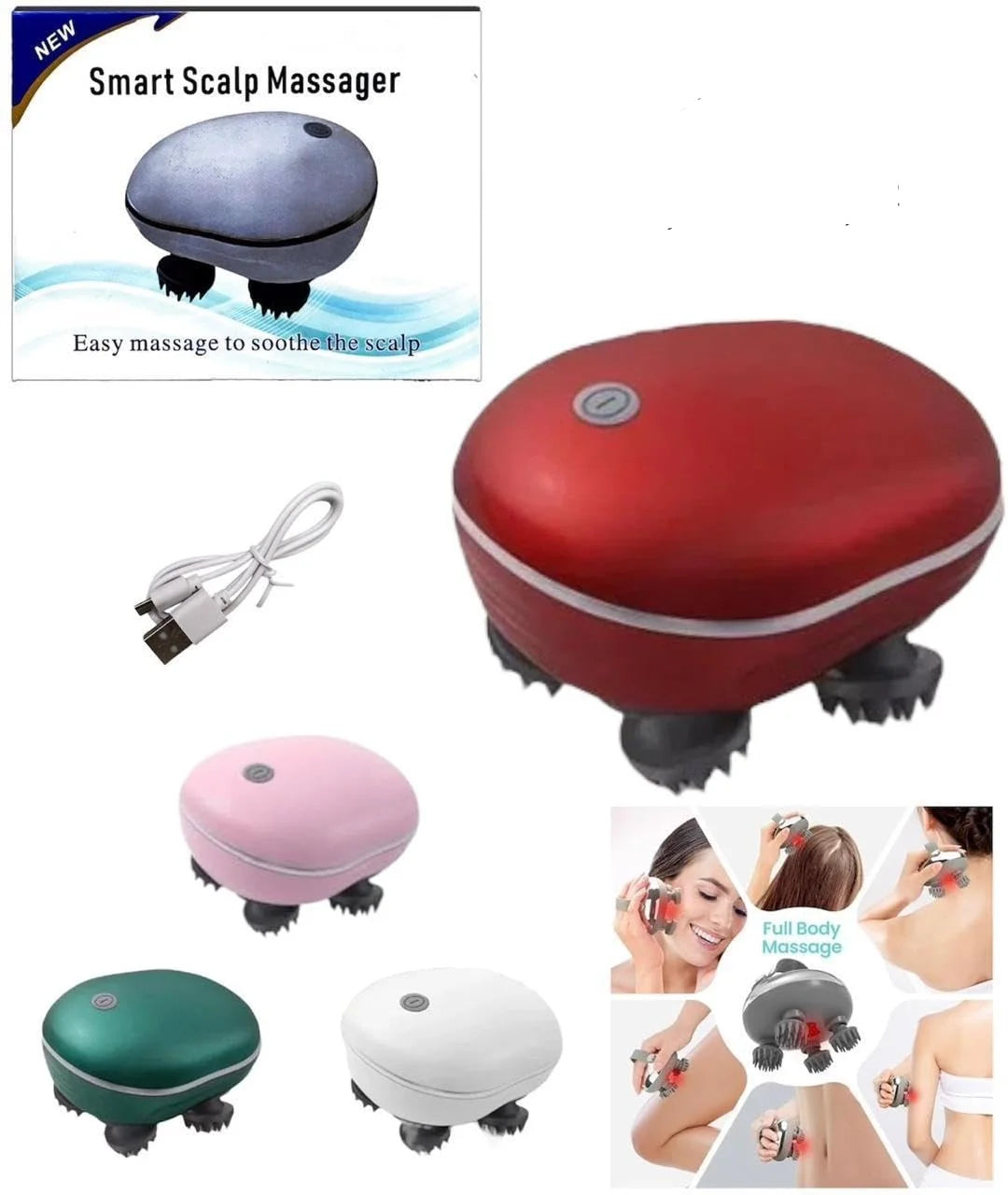 OSK-701 Electric Head, Scalp Massager, Advance Red Light Therapy for Boost Growth Fall Control Therapy 3 Speed Mode Handheld