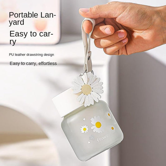 20162 Daisy Cup Aesthetic Water Bottle with Flower Lid, Cute Reusable & Leakproof Tumbler for Daily Use 350 Ml