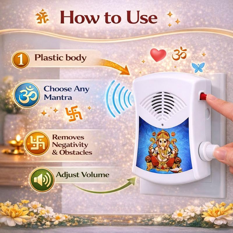 20912 Mantra Chanting Machine | 22+ Mantra Box | Continue Chanting Machine for Puja/Meditation/Bhakti/Shanti