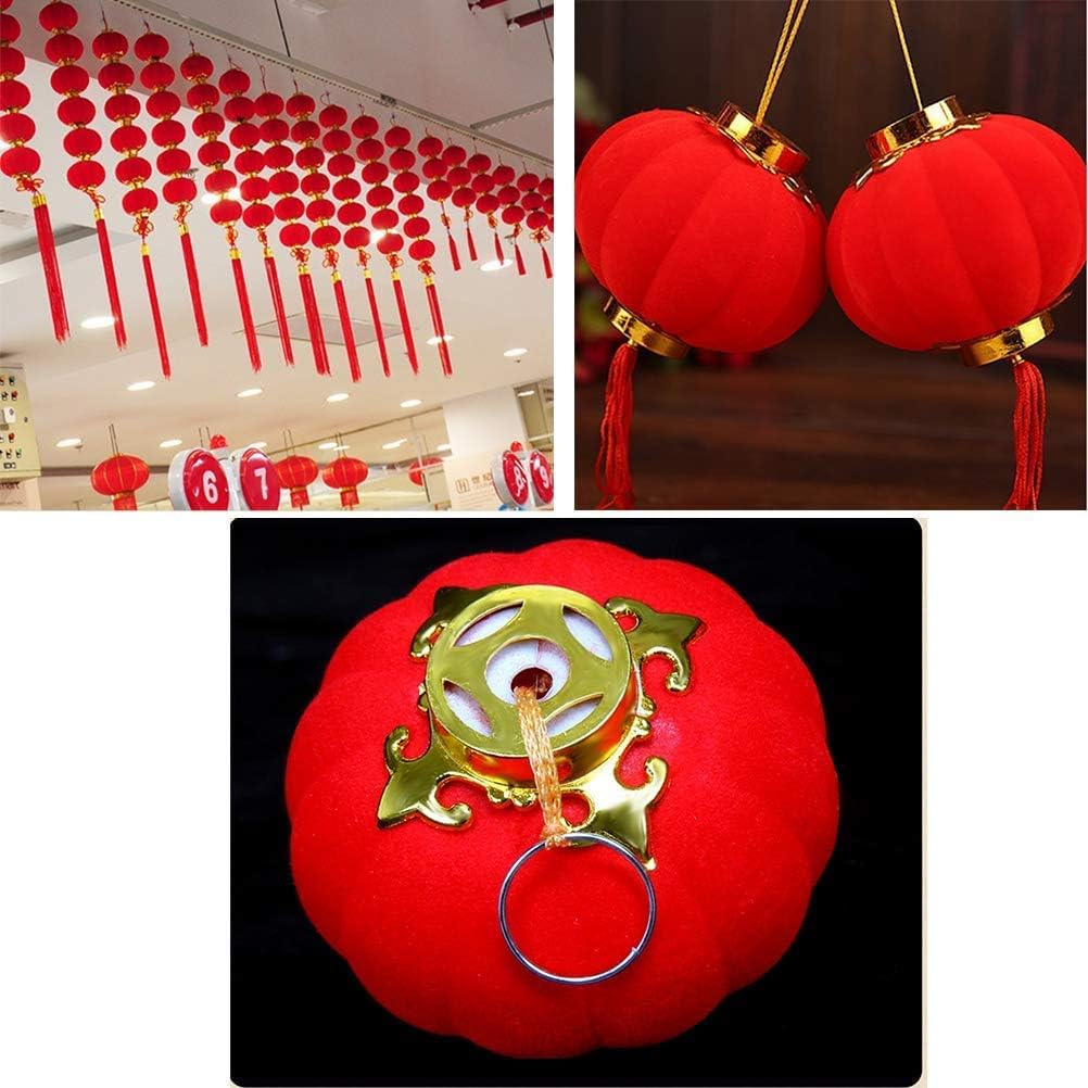 21367 Red Lantern 16 Pcs Lucky Hanging Lanterns Decoration New Year Wedding Party Hang Mini Lantern Home Decoration for Chinese Spring Festival and Celebration