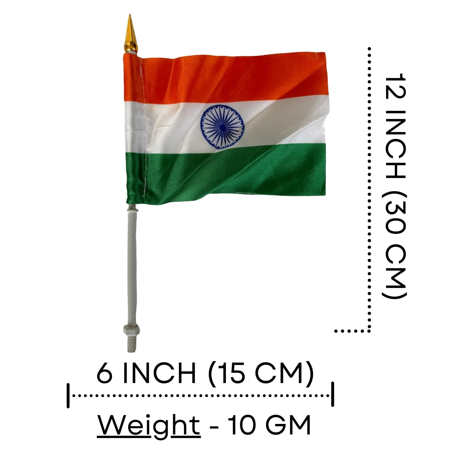 10228 Tricolor Roto Flag with Stand for Bikes set of 10 flag