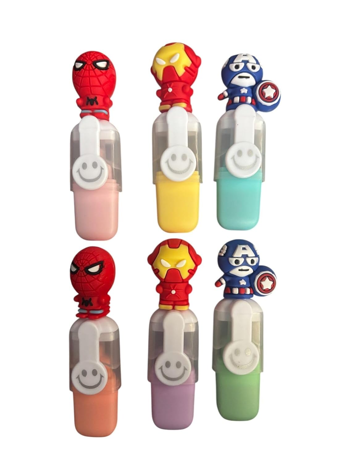 20622 Cute Character highlighter Pens Set of1 , 6 pcs| Cartoon Animal Pastel Marker Pens for Kids, Students, School & Office {Random Design}