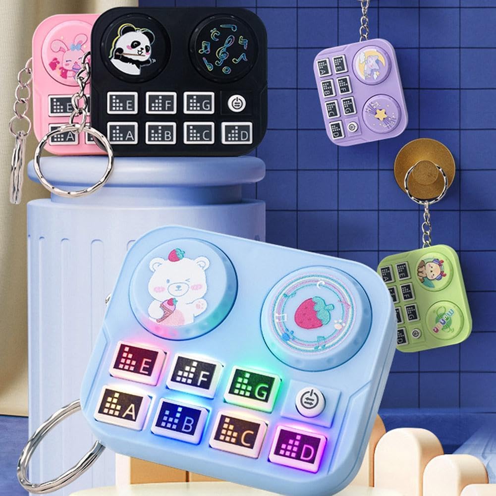 20506 Mini Animal Dj Keychain, Musical Instrument Keychains ,Cute Cartoon Pattern Key chain Keyring {Random Color}