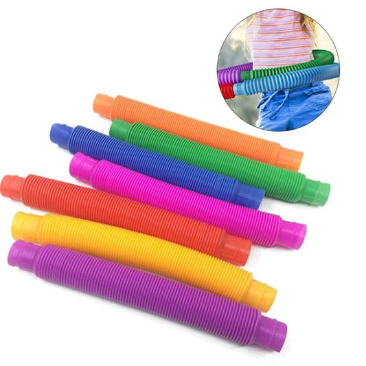 20466 {6 pcs} Pop Tube Toy Stretchy Bendable Pipe Toy Fidget Pop Toy Fidget Tube Toy Tube Sensory Toys(First Quality to Stretchy and soundy)