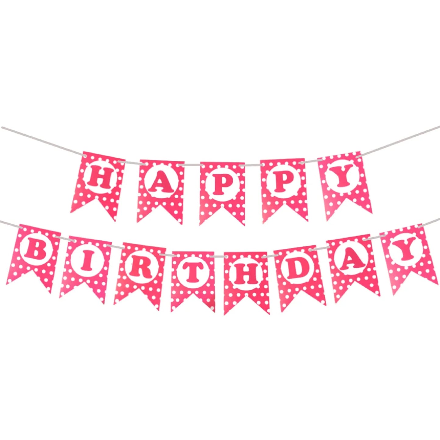 3031 (10pcs) happy birthday polka peapr banner