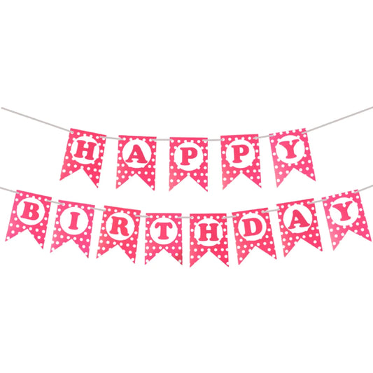 3031 (10pcs) happy birthday polka peapr banner