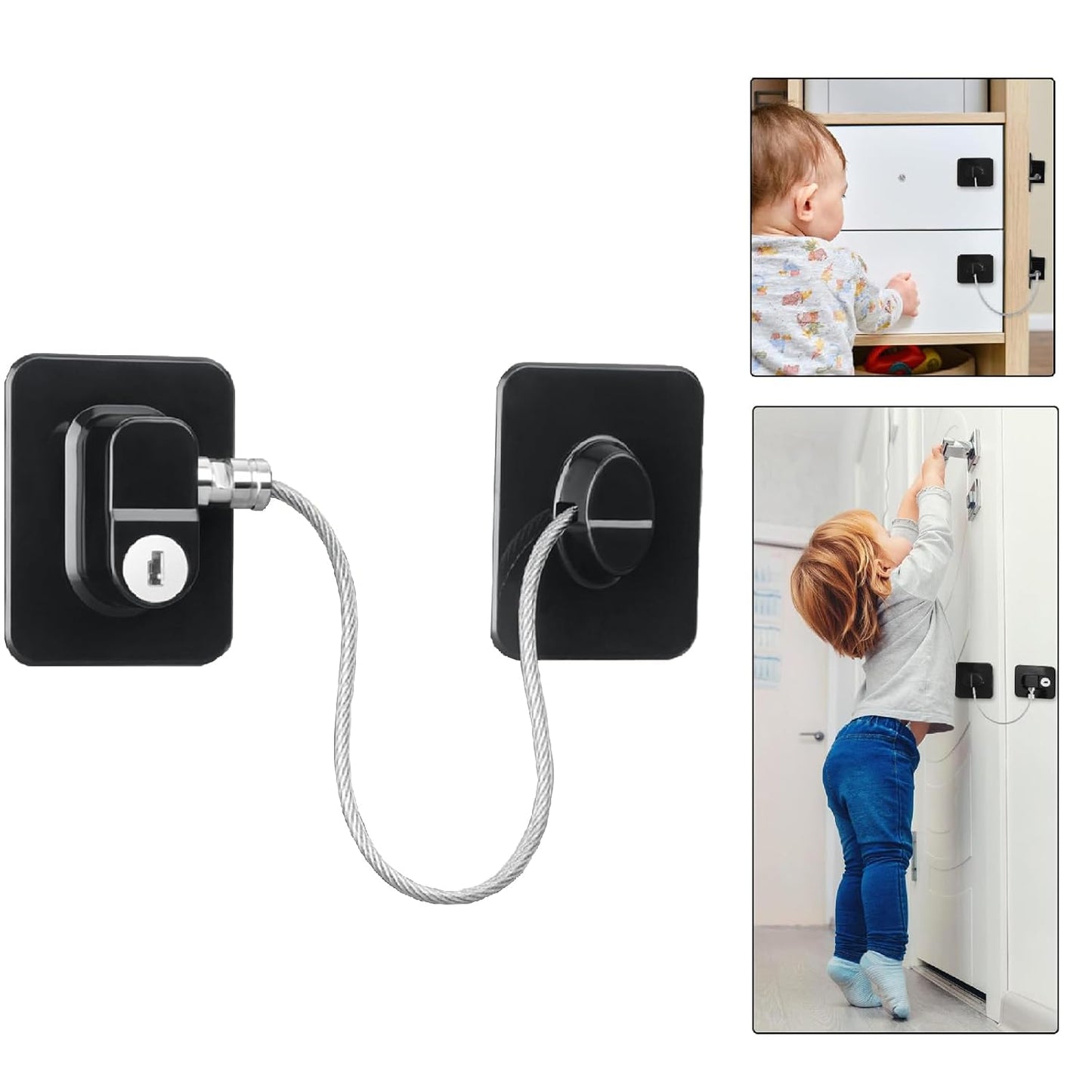 10817 Refrigerator Lock Freezer Door Lock Cabinet Lock (Black)