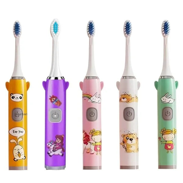 56-2008 Electric Toothbrush with Cartoon Characters, Soft Bristles Electronic Battery Toothbrush For Kids {Multicolor}