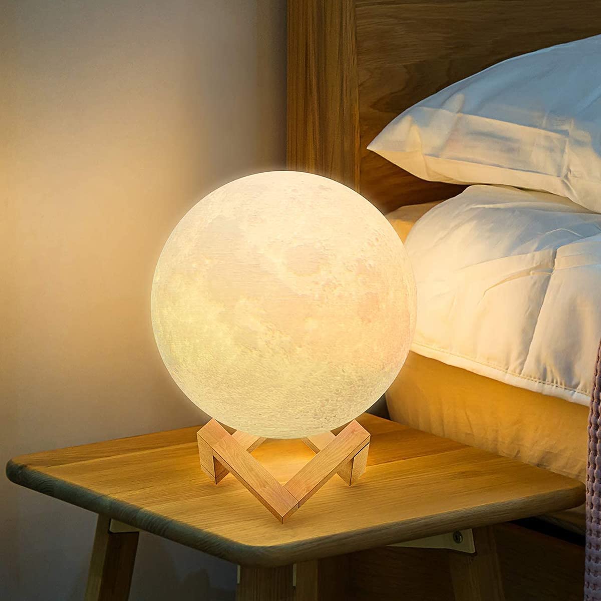 11201 3D Moon Night Lamp for Home Decorative Fancy Night Lamps for Bedroom Lights for Adults and Kids Home Room Beautiful Indoor Lighting