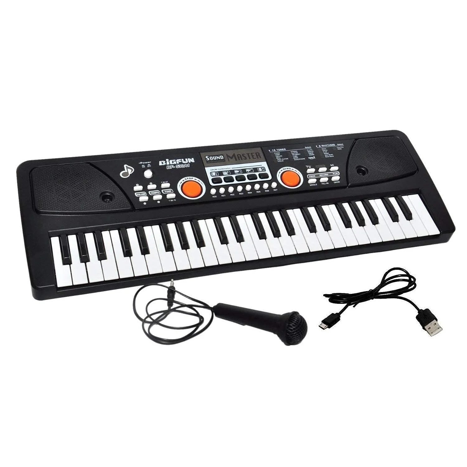 BF-530A1 37-Keys Bigfun Electronic Piano with Microphone, USB MP3 Play Function (Black)