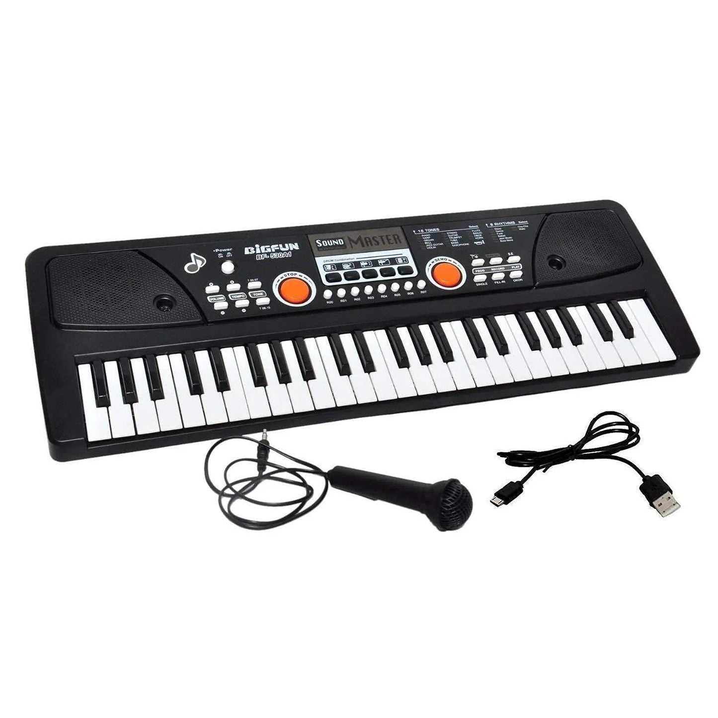 BF-530A1 37-Keys Bigfun Electronic Piano with Microphone, USB MP3 Play Function (Black)