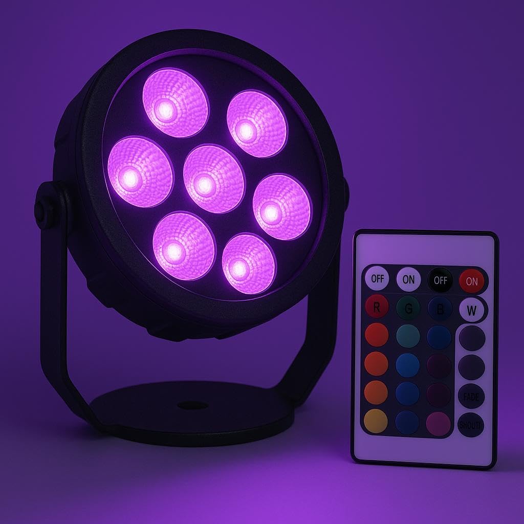 PX PR-03 6LED Light with Remote Control, RGB Multi-Color Effects, Different Flash Modes, Festival Decoration Light, Ganesh Chaturti, Diwali, New Year, Home Decoration.
